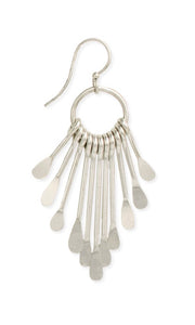 Chic Antique Silver Metal Paddle Fringe Earrings