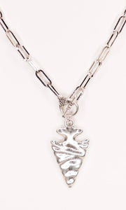 Serena Silver Arrow Chain Link Short Necklace