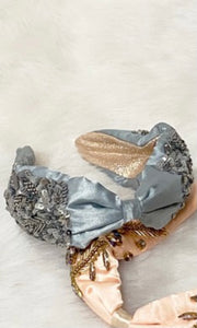 Briona Silver Silky Sequin Headband
