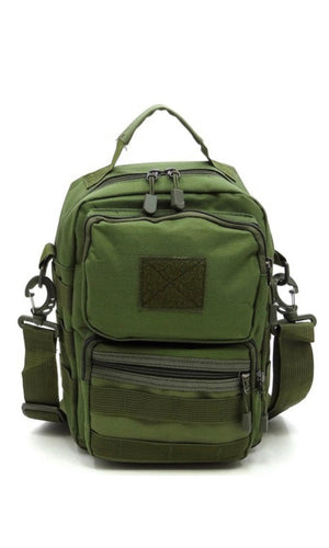Bermuda Green Military Canvas Cellphone Crossbody Messenger Bag