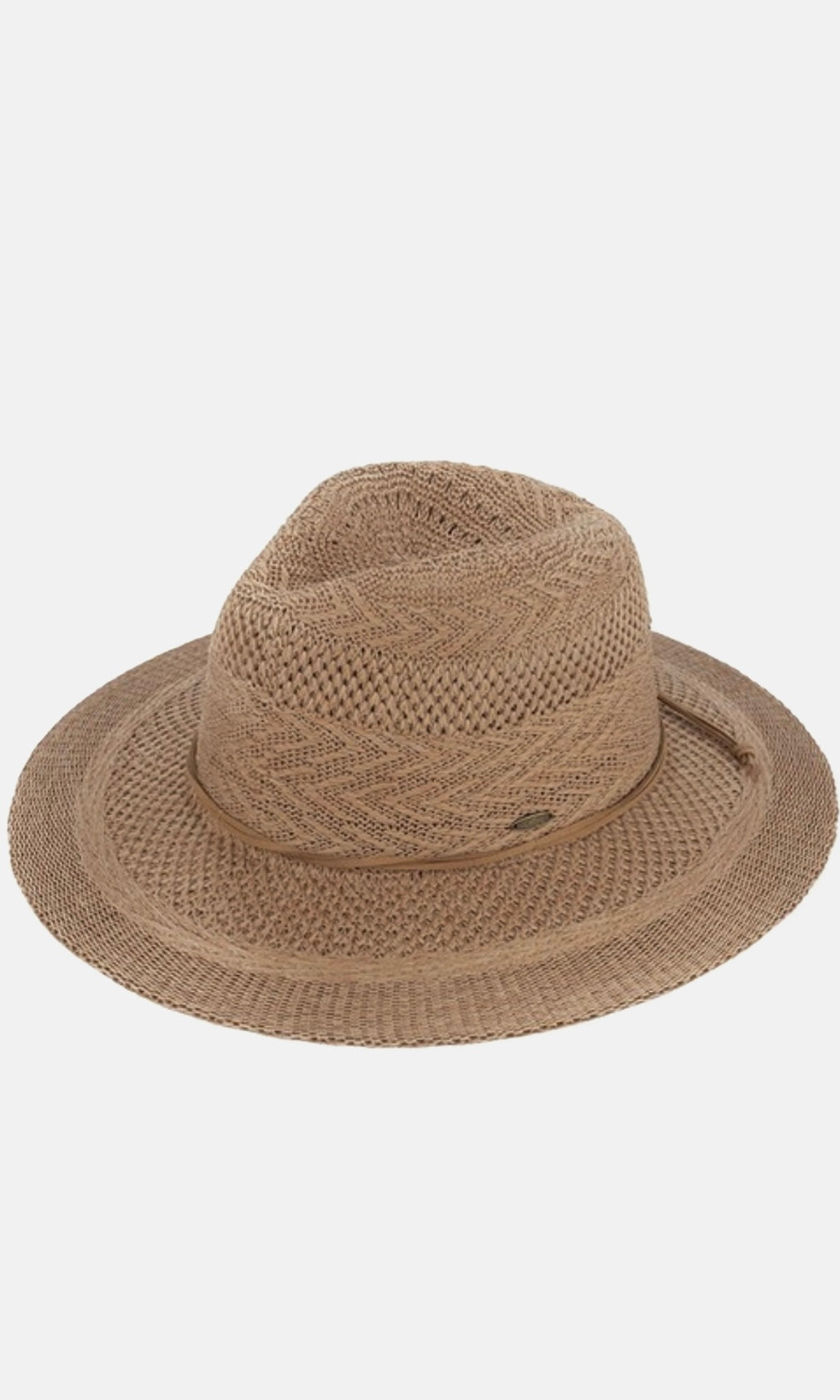 CC Honeymustard Suede String SPF 50+ Panama Sun Hat