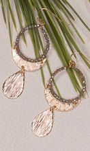 Naomi Grey Beaded Crystal Dangle Earrings