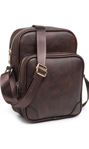 Budapest Brown Multi Compartment Cellphone Crossbody Bag