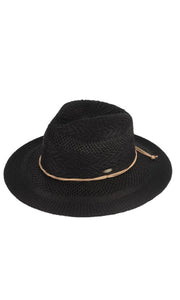 CC Black Suede String SPF 50+ Panama Sun Hat