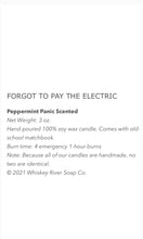 Whiskey - River “Forgot to Pay The Electric” Emergency Ambiance Tin Candles