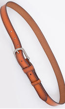 Western Inspired Burgundy OR Camel Skinny Leather Belt
