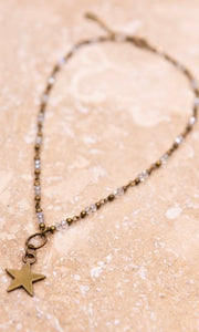 Macey Star Bronze Pendant Beaded Necklace