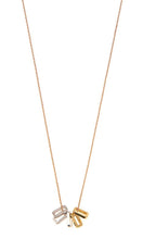 Rose Gold Rectangular Interlock Pendant Necklace