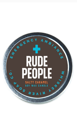 Whiskey - River “Rude People” Emergency Ambiance Tin Candles