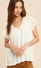 Aliana Off White Embroidered Contrast Knit Shirt Top