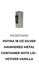 Paddywax PATINA  Silver Hammered Metal Vetiver Vanilla 18 OZ Candle
