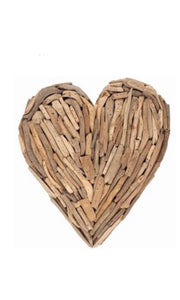 Driftwood Washed Wood Beachcomber Heart- Large
