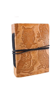 Journaler’s Owl Embossed Leather Journal With Tie